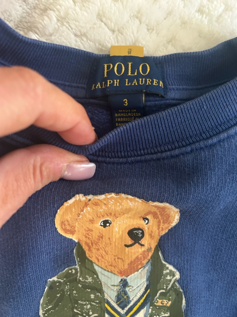 Polo by Ralph Lauren Blue Kids Polo Bear Sweatshirt - Picture 5 of 6